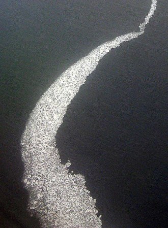 Holy river of ice from sky