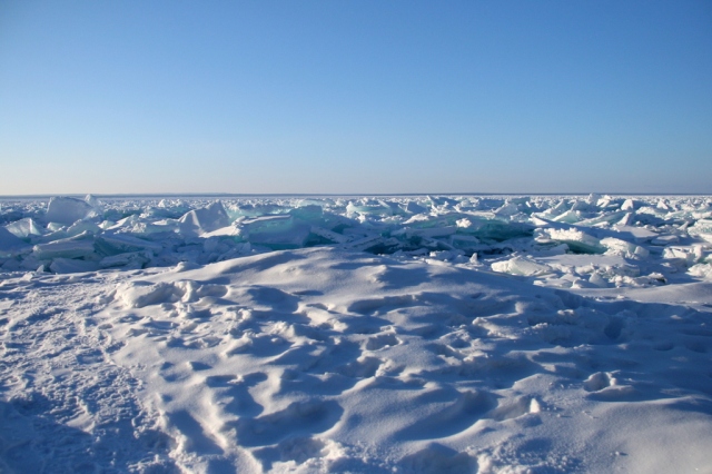 A field of jagged ice on Lake Superior